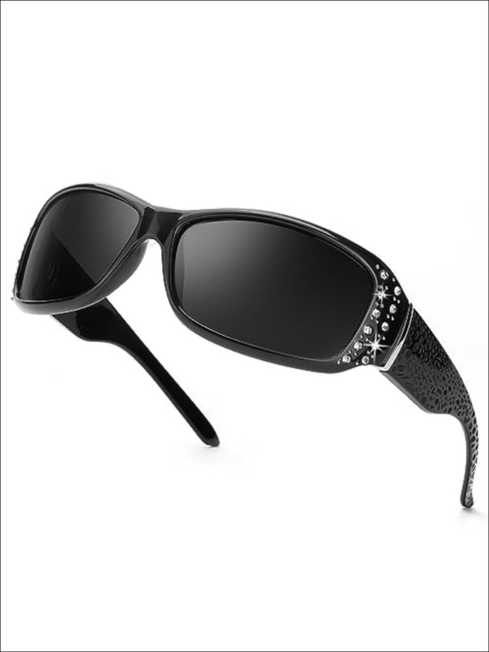 Polarized Oversized Retro Sunglasses UV400 Protection Rectangular Wrap Around